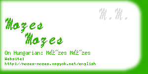 mozes mozes business card